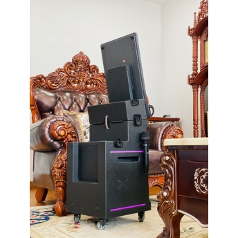Loa Màn Hình Karaoke KTV179 Cao Cấp 2024 Màn Hình Lớn 25inch, Gập 180 Độ, Bass 30 Siêu Uy Lực Kèm 2 Micro Pin Sạc Type C