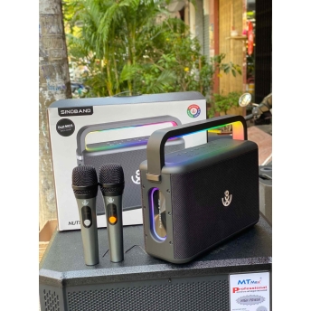 Loa SINOBAMD Nuts - Công Suất 120W Công Nghệ DSP Âm Thanh Đánh Cực Khủng, Nghe Siêu Hay, Tặng Kèm 2 Micro Không Dây Và Phụ Kiện Dây Đeo Chéo