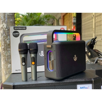 Loa SINOBAMD Nuts - Công Suất 120W Công Nghệ DSP Âm Thanh Đánh Cực Khủng, Nghe Siêu Hay, Tặng Kèm 2 Micro Không Dây Và Phụ Kiện Dây Đeo Chéo