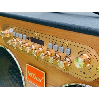 Loa Xách Tay MT888 Hệ Thống 8 Loa Âm Thanh Đa Chiều Bass20 Đôi Công Suất 500W Bass Căng Ấm, Tiếng Lên Siêu Rõ Đi Kèm Cặp Micro Hát Nhẹ Vang Sâu