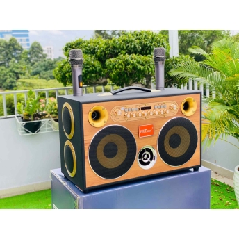 Loa Xách Tay MT888 Hệ Thống 8 Loa Âm Thanh Đa Chiều Bass20 Đôi Công Suất 500W Bass Căng Ấm, Tiếng Lên Siêu Rõ Đi Kèm Cặp Micro Hát Nhẹ Vang Sâu