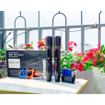 Micro MTMAX Max139 Cho Dàn Karaoke, Loa Kéo, Amply Cao Cấp Chính Hãng, Củ Micro Cao Cấp Set Tần Số, Chỉnh Âm Lượng Ngay Thân Micro