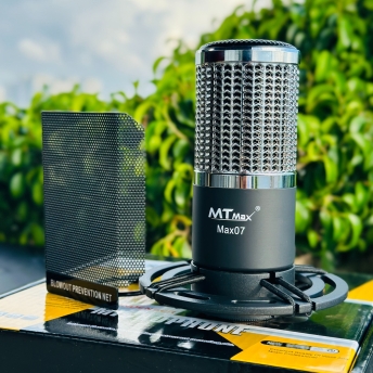 Micro Thu Âm Chính Hãng MTMAX MAX07 - Micro Condenser Livestream Cao Cấp, Hỗ Trợ Nguồn 48V, Âm Thanh Chuẩn Chuyên Nghiệp, Lọc Âm Cực Tốt, Dễ Dàng Sử Dụng.