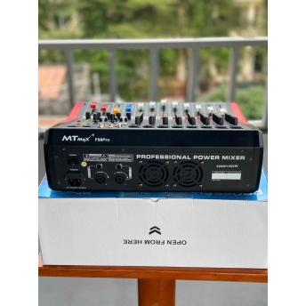 Mixer MTMAX F88Pro Đẩy Liền Vang Liền Mixer Công Suất 8 Cổng Micro Chỉnh Equalizer 99 Hiệu Ứng DSP