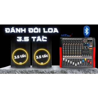 Mixer MTMAX F88Pro Đẩy Liền Vang Liền Mixer Công Suất 8 Cổng Micro Chỉnh Equalizer 99 Hiệu Ứng DSP