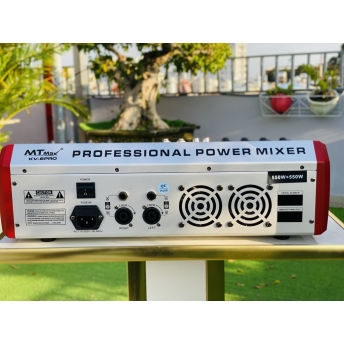 Mixer Liền Công Suất MTMAX KV8Pro Đẩy Liền Vang, Liền Mixer Công Suất 1100W Màn Hình Led Hiển Thị Chi Tiết, 6 Cổng Micro, Chỉnh Equalizer, 99 Hiệu Ứng DSP Đánh Được Cặp Loa 3 Tấc Trở Xuống