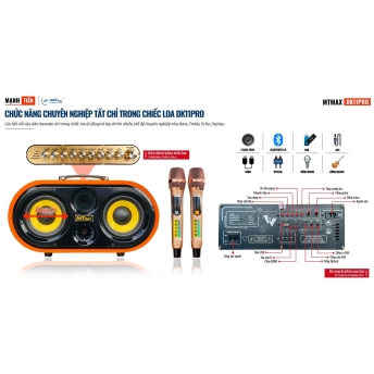 Loa Xách Tay Karaoke Chính Hãng MTMAX DK11Pro 3 Đường Tiếng 2 Bass 16 Công Suất Lớn Thiết Kế Hình Bầu Dục Đường Cong Mềm Mại