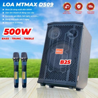 Loa Kéo Karaoke MTMAX DS09 bass 25 Loa 3 Đường Tiếng Công Suất 500W Chơi Được 20-30 Người Được Dùng Thử Miễn Phí 7 Ngày, Bảo Hành Đến 12 Tháng