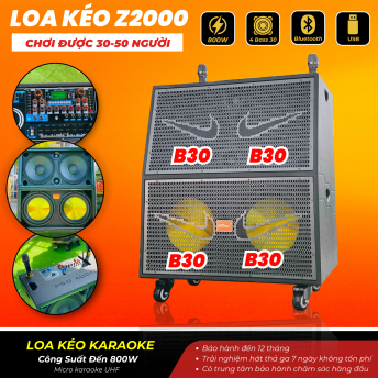 Loa Kéo Karaoke MTMAX Z2000 4 bass 30 + 2 Treble Công Suất Đến 800W Chơi Được 30-50 Người Dùng Thử Miễn Phí 7 Ngày, Bảo Hành Đến 12 Tháng