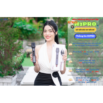 Micro Không Dây Cao Cấp MTMAX H2PRO - Cao Cấp Với Khả Năng Pin Nam Châm Hút Tự Động Sạc. Khả Năng Bắt Sóng Cao 50 - 100M, Chuyên Dùng Cho Karaoke Gia Đình, Phòng Trà, Quán Bar, Bảo Hành 12 Tháng