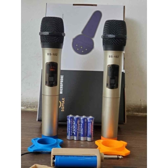 Micro karaoke SGMAX 102, Mẫu Mới 2 Mic Không Dây