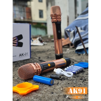 Micro Không Dây MTMAX AK91 Cao Cấp 2 Mic Chuyên Dùng Cho karaoke Hát Nhẹ