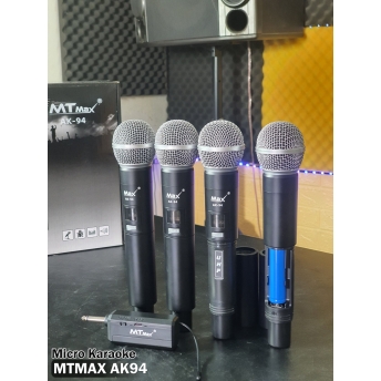 Micro Không Dây MTMAX AK94 Cao Cấp 4 Mic Chuyên Dùng Cho karaoke Hát Nhẹ