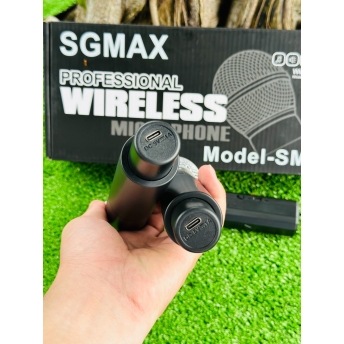 SGMax SM59- Micro Karaoke Không Dây Chính Hãng Chống Hù Rè Tốt Hỗ Trợ Nâng Giọng Hát Khi Hát Sạc Pin Trực Tiếp Trên Micro Bắt Sóng Xa Đến 15m