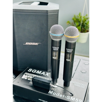 SGMax SM59- Micro Karaoke Không Dây Chính Hãng Chống Hù Rè Tốt Hỗ Trợ Nâng Giọng Hát Khi Hát Sạc Pin Trực Tiếp Trên Micro Bắt Sóng Xa Đến 15m