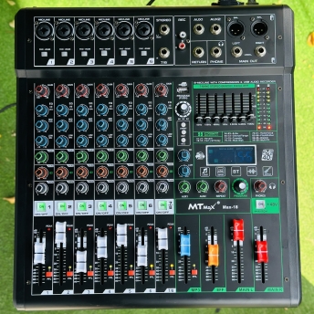 Mixer MTMAX MAX18 – 6 Dường line Tích Hợp Nguồn 48V, 99 Hiệu Ứng DSP, Hát Livestream, Thu Âm, Karaoke Với Dàn Âm Thanh Gia Đình