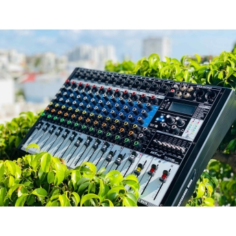 Mixer MTMAX FX22Plus – 12 Dường Line Tích Hợp Nguồn 48V, 99 Hiệu Ứng DSP, Hát Livestream, Thu Âm, Karaoke Với Dàn Âm Thanh Gia Đình