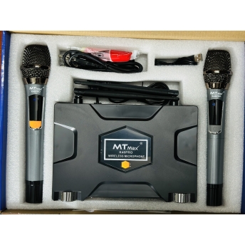 Micro Đầu Thu MTMAX K46Pro Đèn LED RGB Micro Karaoke Cao Cấp Tần Số UHF, Hút Âm Tốt, Bắt Sóng Xa Ổn Định, Chống Hú Tốt
