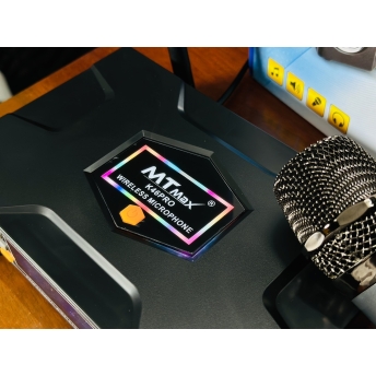 Micro Đầu Thu MTMAX K46Pro Đèn LED RGB Micro Karaoke Cao Cấp Tần Số UHF, Hút Âm Tốt, Bắt Sóng Xa Ổn Định, Chống Hú Tốt