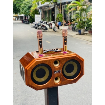 Loa Xách Tay Sang Trọng Full Gỗ MTMAX G5Pro Hệ Thống 8 Loa Âm Thanh Đa Chiều Bass20 Đôi Công Suất 500W Công Nghệ Bass Boost Nghe Nhạc Căng Ấm, Tiếng Lên Siêu Rõ Đi Kèm Cặp Micro Hát Nhẹ Vang Sâu