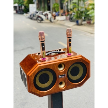 Loa Xách Tay Sang Trọng Full Gỗ MTMAX G5Pro Hệ Thống 8 Loa Âm Thanh Đa Chiều Bass20 Đôi Công Suất 500W Công Nghệ Bass Boost Nghe Nhạc Căng Ấm, Tiếng Lên Siêu Rõ Đi Kèm Cặp Micro Hát Nhẹ Vang Sâu