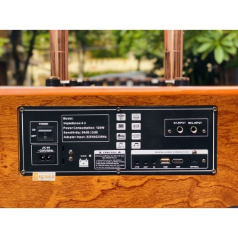 Loa Xách Tay Sang Trọng Full Gỗ MTMAX G5Pro Hệ Thống 8 Loa Âm Thanh Đa Chiều Bass20 Đôi Công Suất 500W Công Nghệ Bass Boost Nghe Nhạc Căng Ấm, Tiếng Lên Siêu Rõ Đi Kèm Cặp Micro Hát Nhẹ Vang Sâu