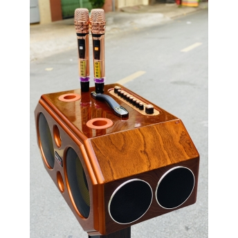 Loa Xách Tay Sang Trọng Full Gỗ MTMAX G5Pro Hệ Thống 8 Loa Âm Thanh Đa Chiều Bass20 Đôi Công Suất 500W Công Nghệ Bass Boost Nghe Nhạc Căng Ấm, Tiếng Lên Siêu Rõ Đi Kèm Cặp Micro Hát Nhẹ Vang Sâu