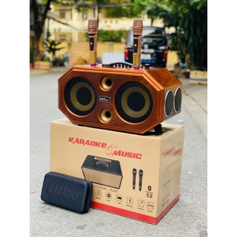 Loa Xách Tay Sang Trọng Full Gỗ MTMAX G5Pro Hệ Thống 8 Loa Âm Thanh Đa Chiều Bass20 Đôi Công Suất 500W Công Nghệ Bass Boost Nghe Nhạc Căng Ấm, Tiếng Lên Siêu Rõ Đi Kèm Cặp Micro Hát Nhẹ Vang Sâu