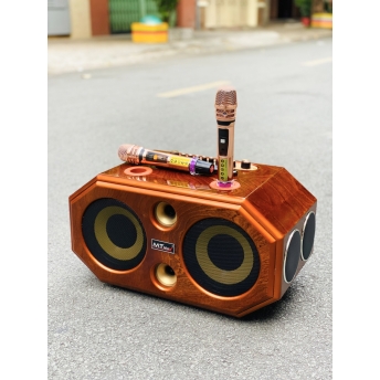 Loa Xách Tay Sang Trọng Full Gỗ MTMAX G5Pro Hệ Thống 8 Loa Âm Thanh Đa Chiều Bass20 Đôi Công Suất 500W Công Nghệ Bass Boost Nghe Nhạc Căng Ấm, Tiếng Lên Siêu Rõ Đi Kèm Cặp Micro Hát Nhẹ Vang Sâu