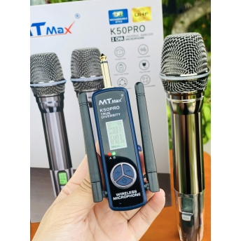 Micro Cao Cấp MTMAX K50PRO - Micro Karaoke Không Dây Đa Năng Sử Dụng Cho Tất Loại Loa Kéo, Vang, Amply Thiết Kế Mới Lạ Siêu Đẹp Bắt Sóng Xa Đến 100M Bảo Hành 12 Tháng