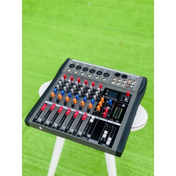 Mixer MTMAX KT6 Cao Cấp Với 6 Đường Line Chuyên Nâng Cấp Loa Kéo, Dàn Karaoke, Sân Khấu, Hội Nghị, Bữa Tiệc Tặng Dây Canon Ra Hoa Sen