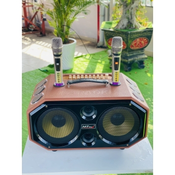 Loa Xách Tay Bluetooth MTMAX E6 Pro, Bọc Da Thủ Công Cao Cấp, Hệ Thống 16 Loa 2 Bass 16, 12 Trung, 2 Treble, Công Suất Cực Đại 550W, Kèm 2 Micro Không Dây Cao Cấp, Phù Hợp Karaoke, Nghe Nhạc, Quán Cà Phê, Dã Ngoại