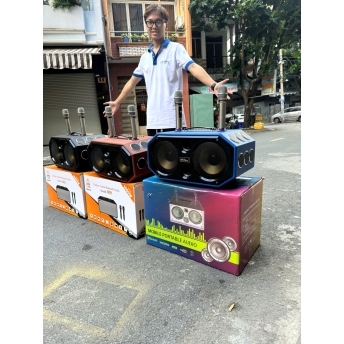 Loa Xách Tay Bluetooth MTMAX E6 Pro, Bọc Da Thủ Công Cao Cấp, Hệ Thống 16 Loa 2 Bass 16, 12 Trung, 2 Treble, Công Suất Cực Đại 550W, Kèm 2 Micro Không Dây Cao Cấp, Phù Hợp Karaoke, Nghe Nhạc, Quán Cà Phê, Dã Ngoại