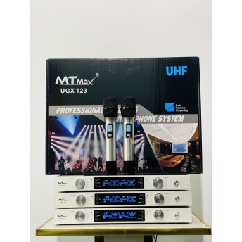 Micro Đầu Thu Cao Cấp Chính Hãng MTMAX UGX123 Tích Hợp Sóng UHF Cho Âm Thanh Ổn Định, Bắt Sóng Siêu Xa Lớp Phủ Nano Cao Cấp, Phù Hợp Karaoke Gia Đình, Hội Nghị, Quán Bar