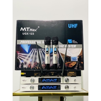Micro Đầu Thu Cao Cấp Chính Hãng MTMAX UGX123 Tích Hợp Sóng UHF Cho Âm Thanh Ổn Định, Bắt Sóng Siêu Xa Lớp Phủ Nano Cao Cấp, Phù Hợp Karaoke Gia Đình, Hội Nghị, Quán Bar