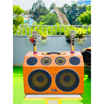 Loa Xách Tay Karaoke Bọc Da Cao Cấp MTMAX Y5 Pro Hệ Thống Bass Đôi 20, 8 Đường Tiếng Mạnh Mẽ, Tặng Kèm 2 Micro Không Dây Bắt Sóng Xa, Chống Hú, Karaoke Giải Trí Đa Năng